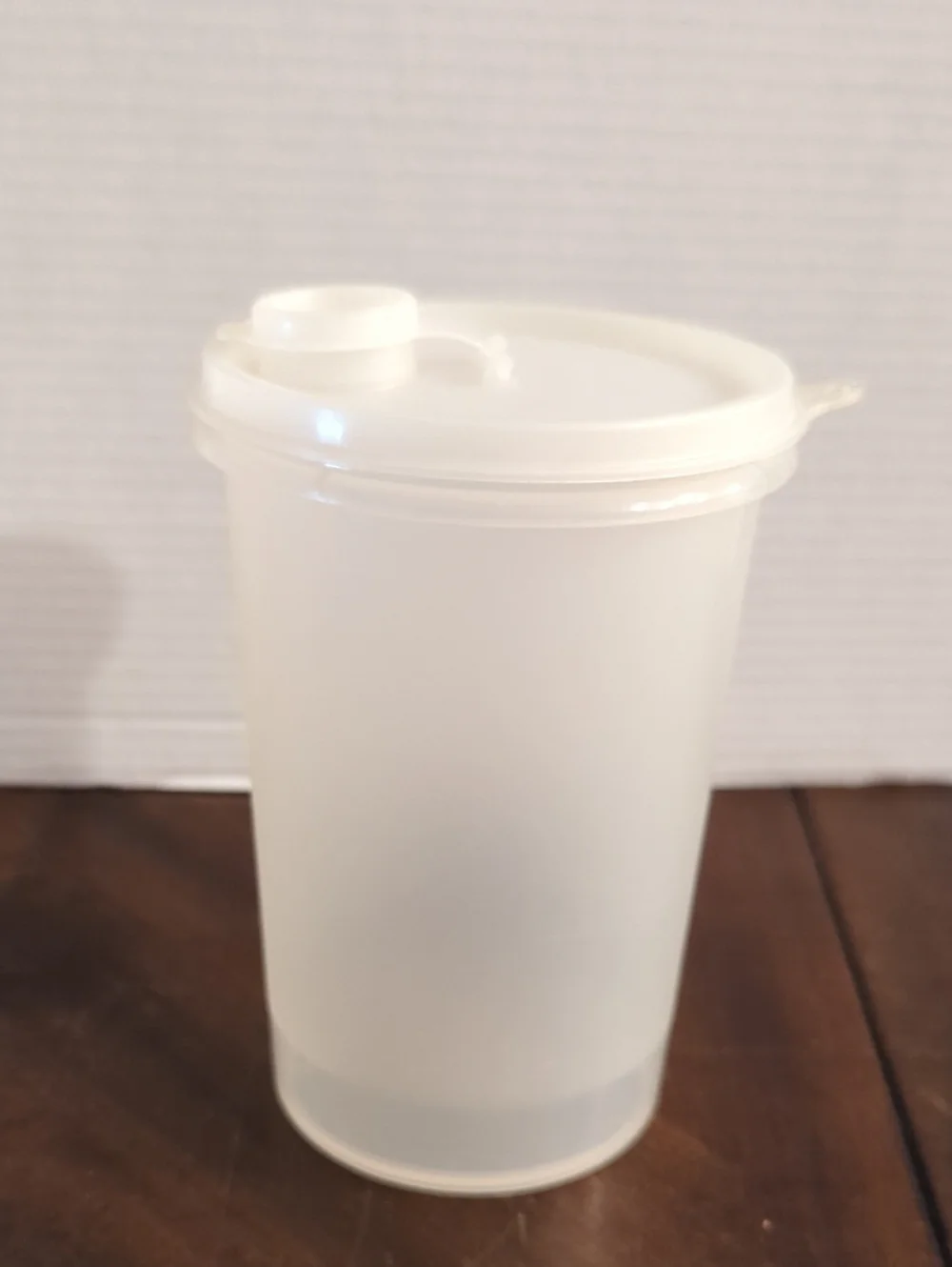Vintage Tupperware 321 Sheer 1-Quart Canister Pitcher with Flip Top Lid